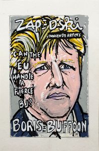 original art under 100 by Zapedski about Boris Johnson and the Brexit